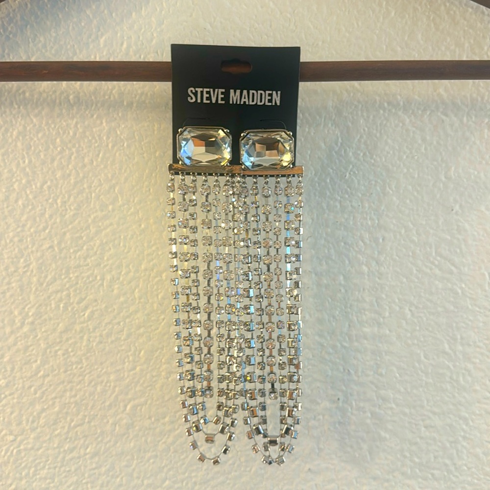 Long dangle crystal bling earrings